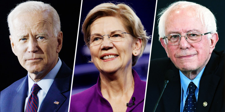 Joe Biden, Elizabeth Warren, Bernie Sanders.
