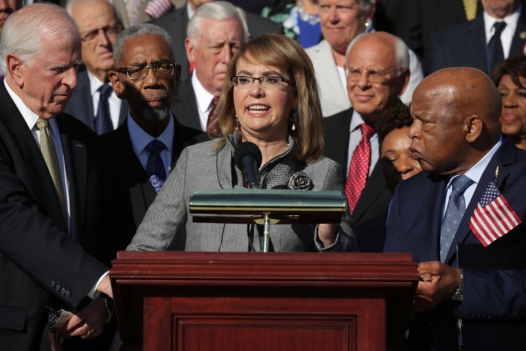 Image: House Democrats Holds Press Event Honoring Las Vegas Shooting Victims And Call For Increased Gun Safety Legislation