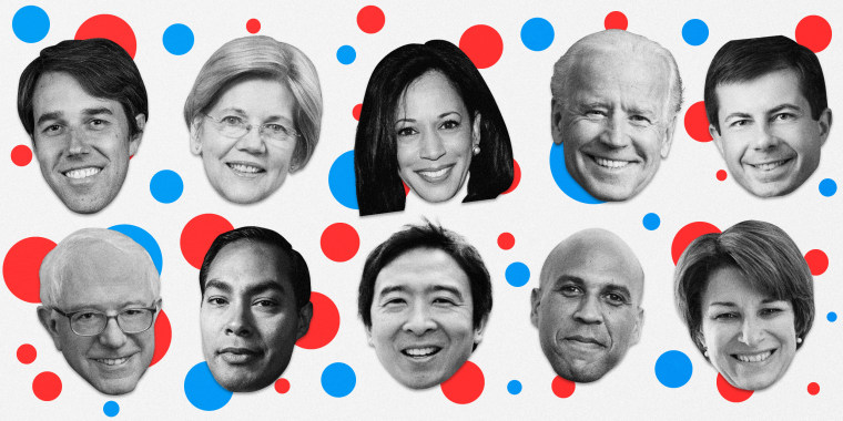 Image: The 10 candidates who have qualified are: Beto O'Rourke, Elizabeth Warren, Kamala Harris, Joe Biden, Pete Buttigieg, Bernie Sanders, Julian Castro, Andrew Yang, Cory Booker and Amy Klobuchar.