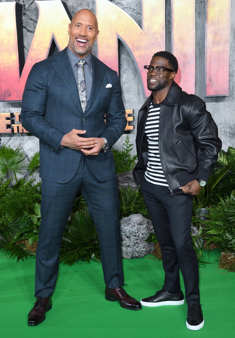 Dwayne Johnson and Kevin Hart at "Jumanji: Welcome To The Jungle" UK Premiere