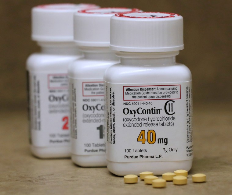 Image: FILE PHOTO: FILE PHOTO: Bottles of prescription painkiller OxyContin made by Purdue Pharma LP on a counter at a local pharmacy in Provo