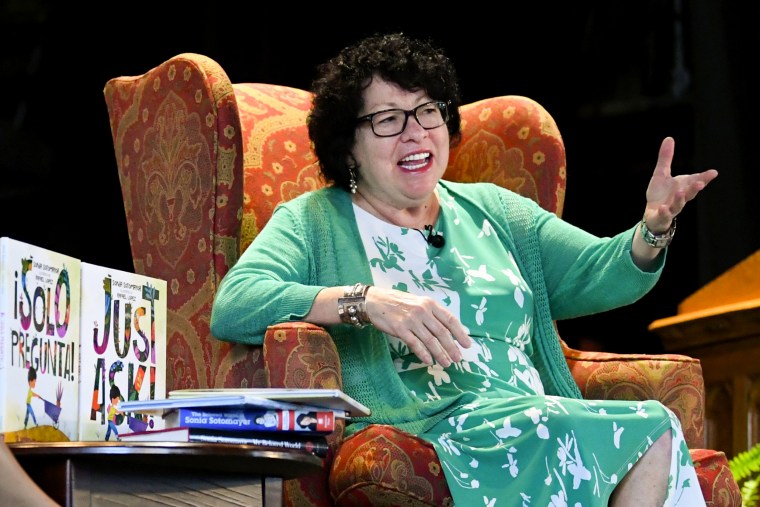Image: Supreme Court Justice Sonia Sotomayor speaks at an event for her book \"Just Ask!\" in Decatur, Ga., on Sept. 1, 2019.