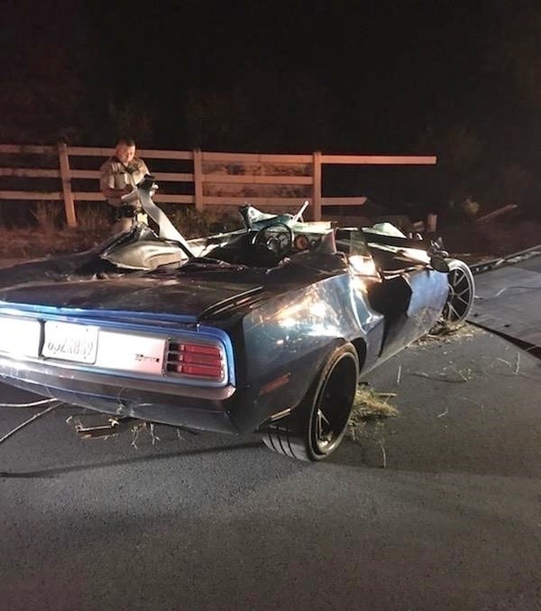 IMAGE: Kevin Hart's crashed car