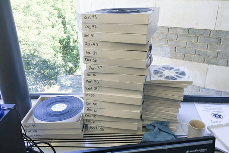 Hundreds of rolls of vintage film had to be condensed into 75 reels before they could be digitally scanned.