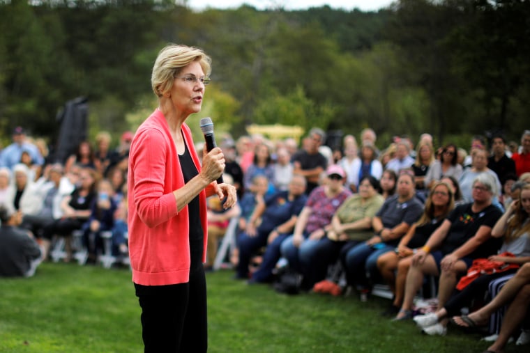 Image: Democratic 2020 U.S. presidential candidate Warren speaks at a campaign house party in Hampton Falls