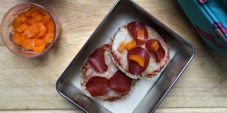 Make easy English muffin pizzas.