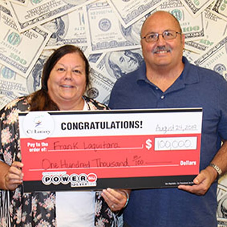 Frank Laquitara and his fiancee, Debbie Long-Combs discovered a $100,000 lottery ticket in the sun visor of their car during a trip to Virginia. 