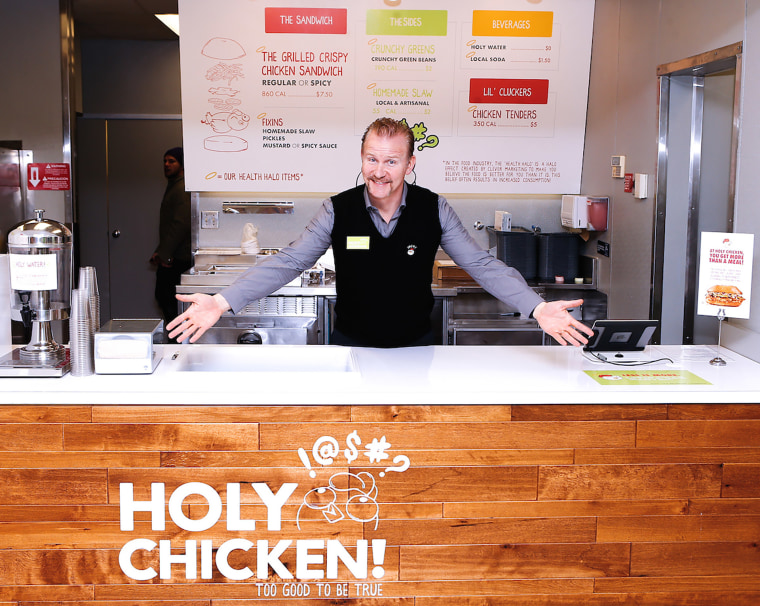 Morgan Spurlock opening his fast food restaurant, Holy Chicken!