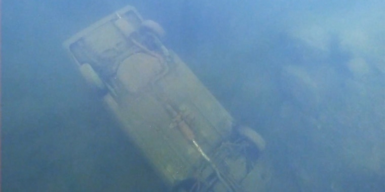 A GoPro image of the car Max found in the lake.