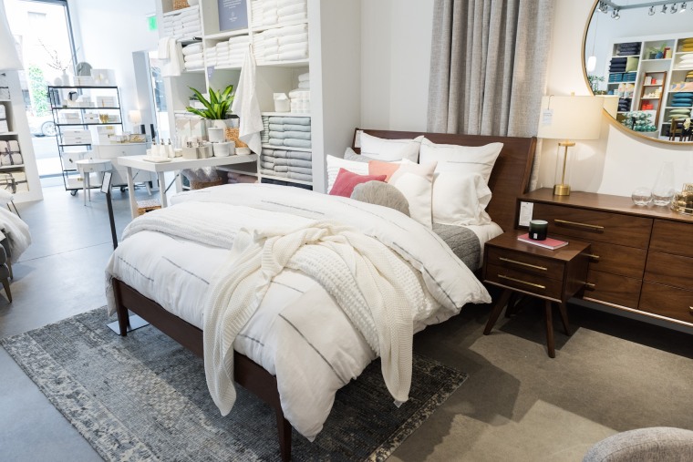 West Elm showroom bed