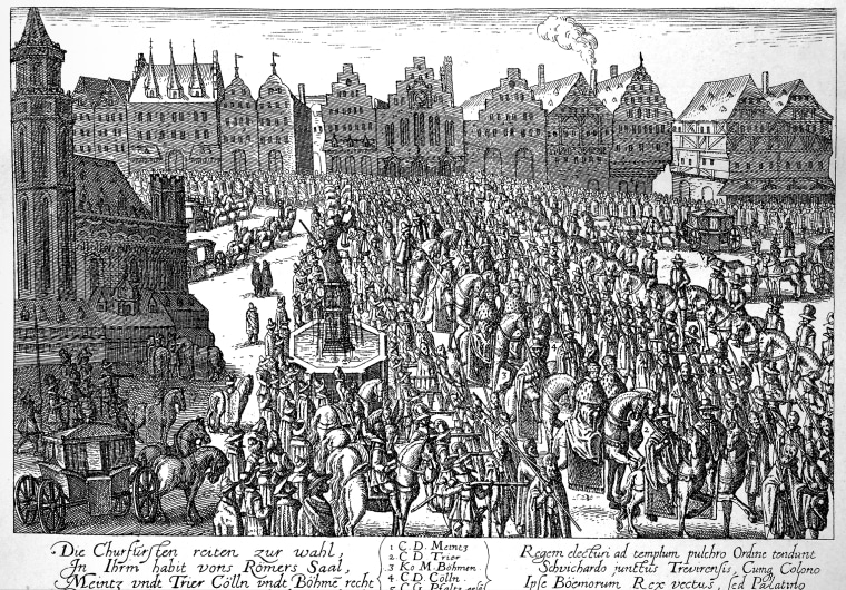 Prozession of the electors at the coronation of Ferdinand II at Frankfurt am Main