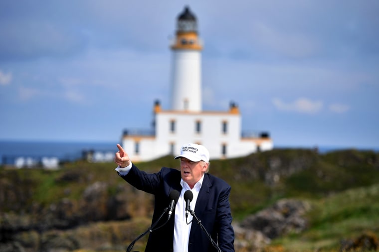 Image: Donald Trump speaks at Trump Turnberry Resort in Scotland on June 24, 2016.