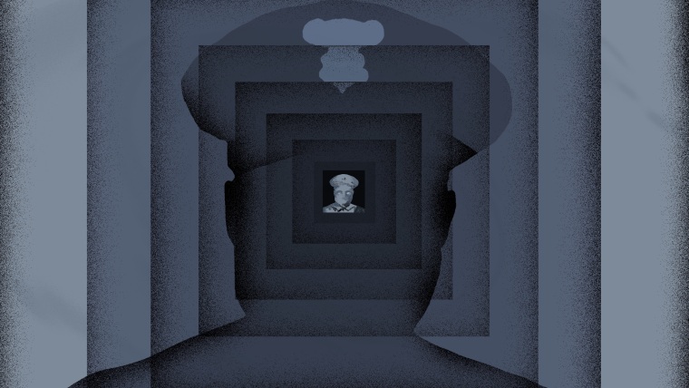 Illustration of police officer silhouette inside of an expanding box.