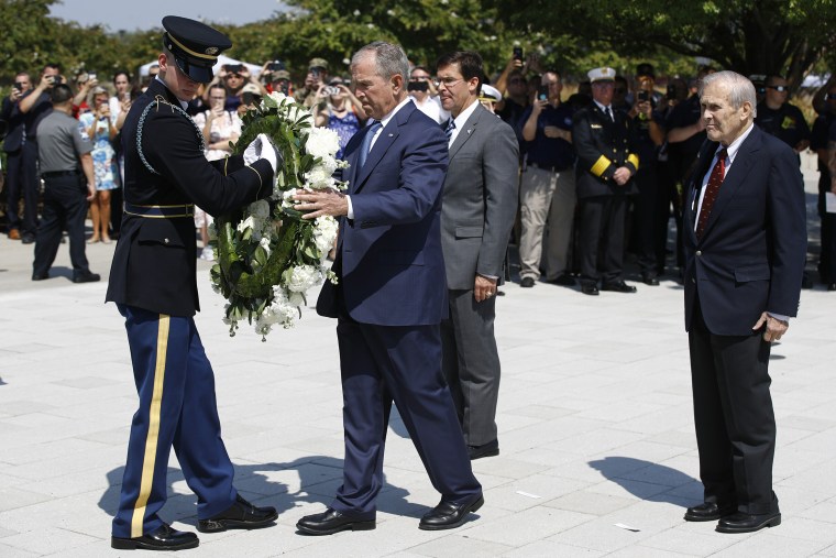 Image: George W. Bush, Donald Rumsfeld, Mark Esper