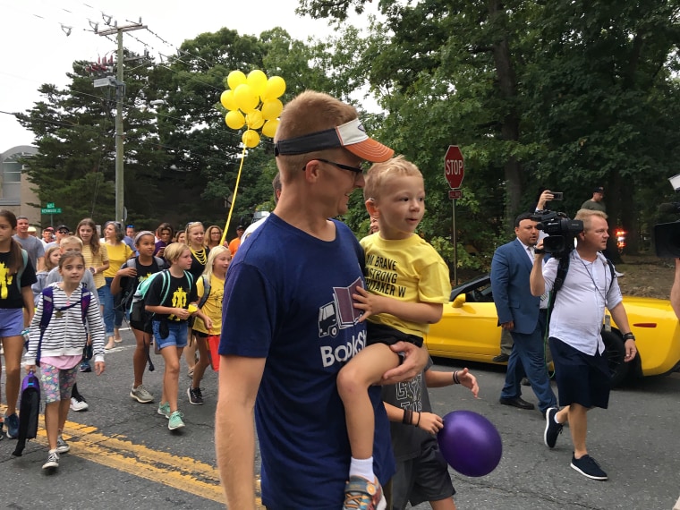 Whitaker Weinburger celebrates his Bumblebee themed birthday in Alexandria, Virginia, on Wednesday, Sept. 11, 2019.