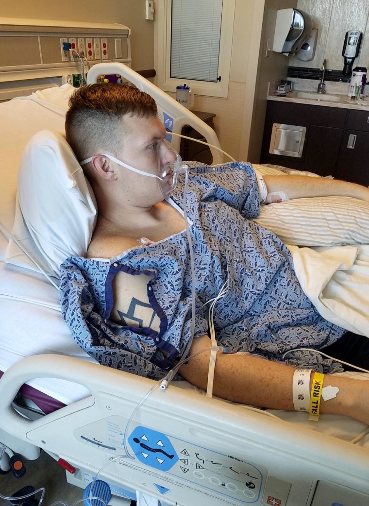 Image: Dylon Kessinger, 21, was hospitalized in Missouri with severe lung disease associated with vaping. He admitted to vaping a product containing THC. He is recovering.
