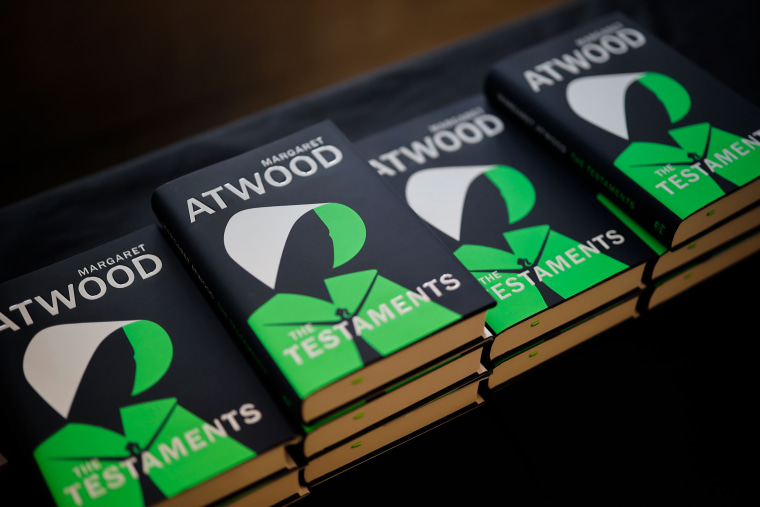 Image: Copies of Margaret Atwood's new book, "The Testaments."