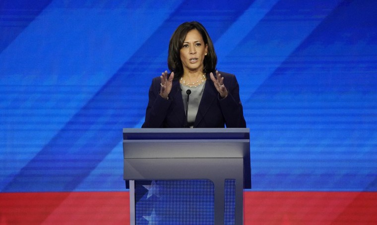Image: Senator Kamala Harris speaks during the 2020 Democratic U.S. presidential debate in Houston