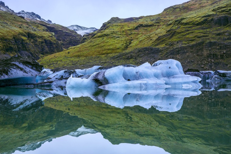 Image: Solheimajokull is a part of the larger Myrdalsjokull glacier which lies atop the Katla caldera in Iceland.