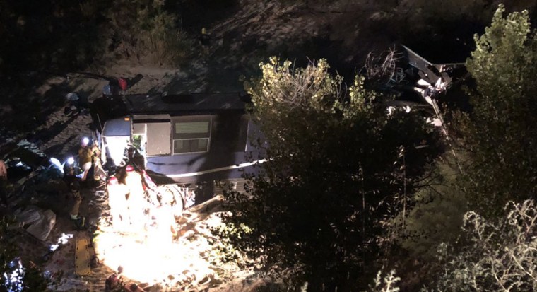 One person was killed and seven were injured in the crash late Wednesday near Shandon, California. 