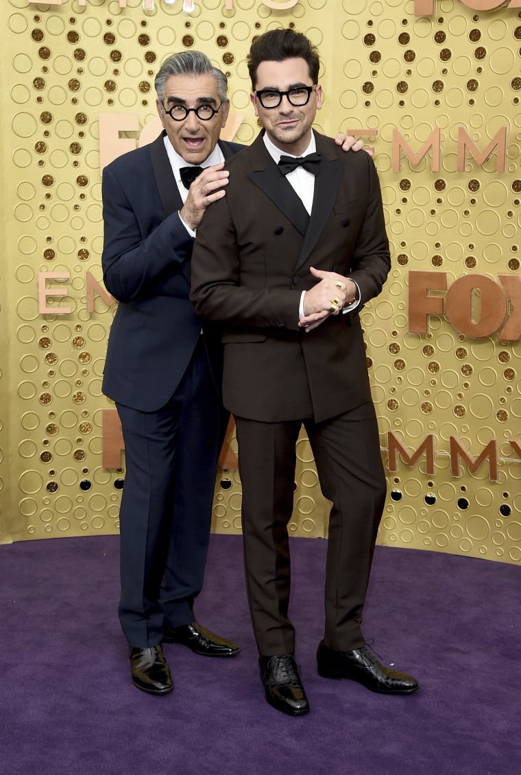 Eugene Levy, Dan Levy Emmy Awards 2019 red carpet