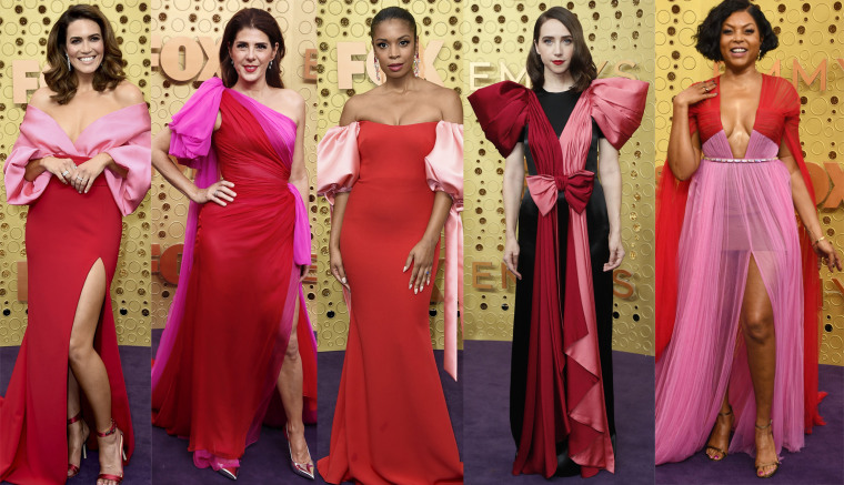 Pink and red trend, Emmys red carpet trends, red carpet style trends