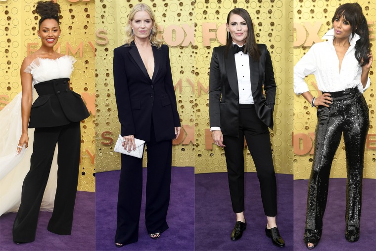 Tuxedos for women; Emmys red carpet trends tuxedos, pants Emmys 