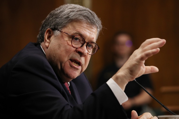 Image: Attorney General Barr Testifies At Senate Hearing On Russian Interference In 2016 Election