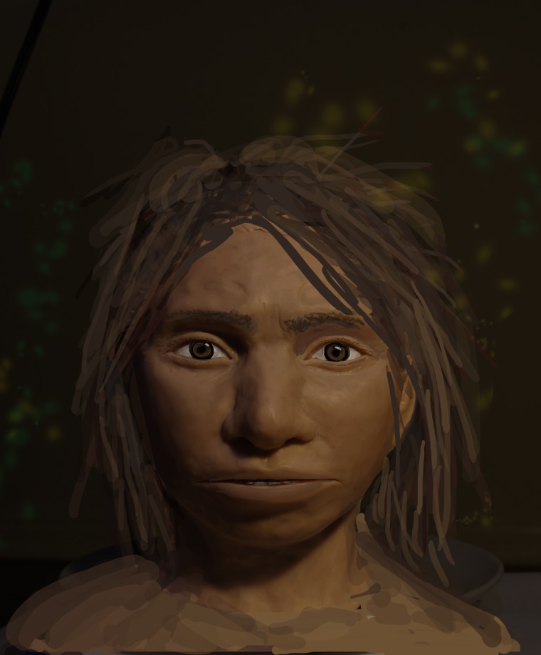 Image: This image shows a preliminary portrait of a juvenile female Denisovan based on a skeletal profile reconstructed from ancient DNA methylation maps.