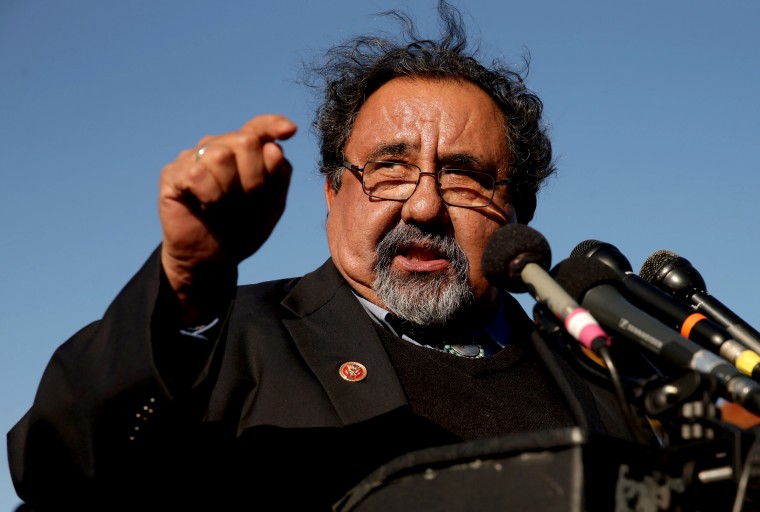 Image: Rep. Raul Grijalva, D-AZ, speaks outside of the Capitol in 2014.