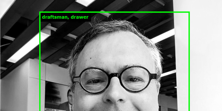 The online art project ImageNet Roulette classified this image of NBC News reporter Alex Johnson as \"draftsman, drawer: an artist skilled at drawing,\" which couldn't be further from the truth.