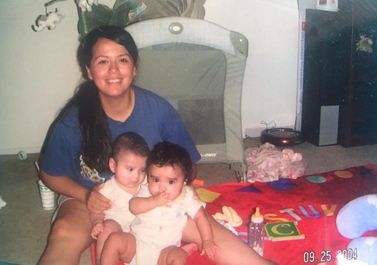 Lizzie Acevedo with her sons Omar (left) and Jorge Ramirez.