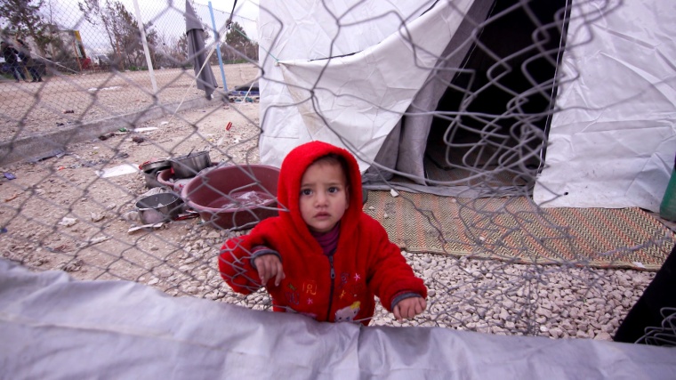 Image: A young child inside the al Hol camp in northeastern Syria, Feb. 2019