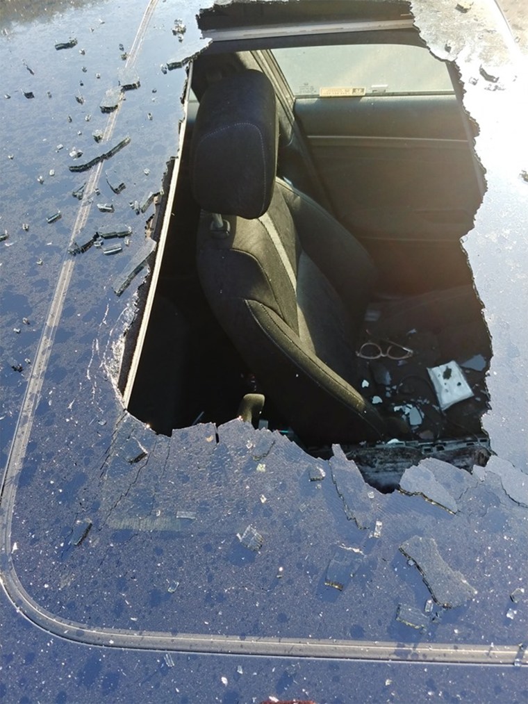 Debrecht told TODAY she initially thought someone had thrown a brick through the sunroof.  
