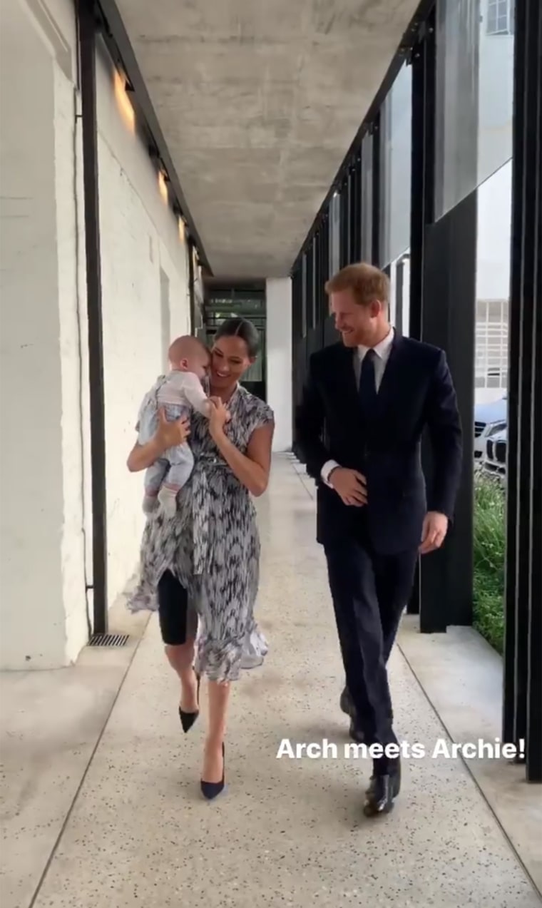 The Duke and Duchess of Sussex introducing their son Archie to Archbishop Desmond Tutu.
