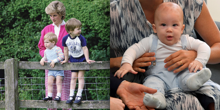 Prince Harry rocked a similar pair of striped overalls as a little boy.