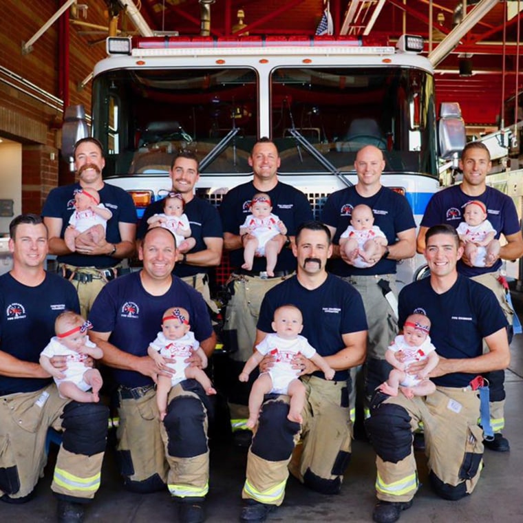 Nine members of the Cucamonga Fire Department welcomed nine babies in four months.