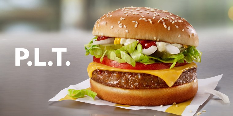The P.L.T. burger is available for a limited time in Canada.
