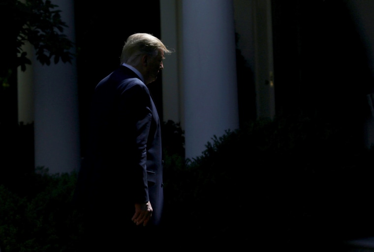 Image: President Donald Trump leaves the Rose Garden at the White House on June 14, 2019.
