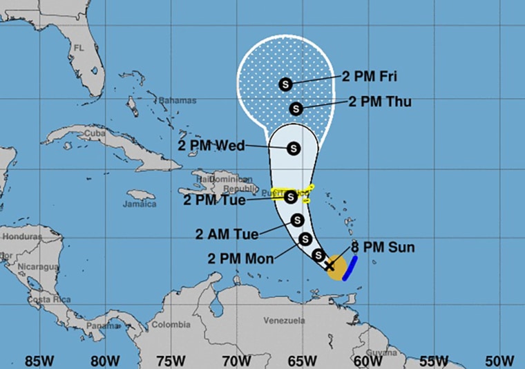 Tropical storms Karen and Jerry approaching Puerto Rico, Bermuda