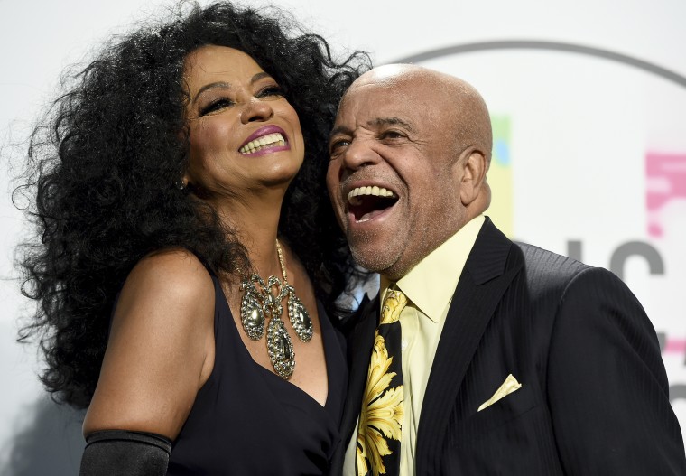 Diana Ross and Berry Gordy at the American Music Awards in Los Angeles