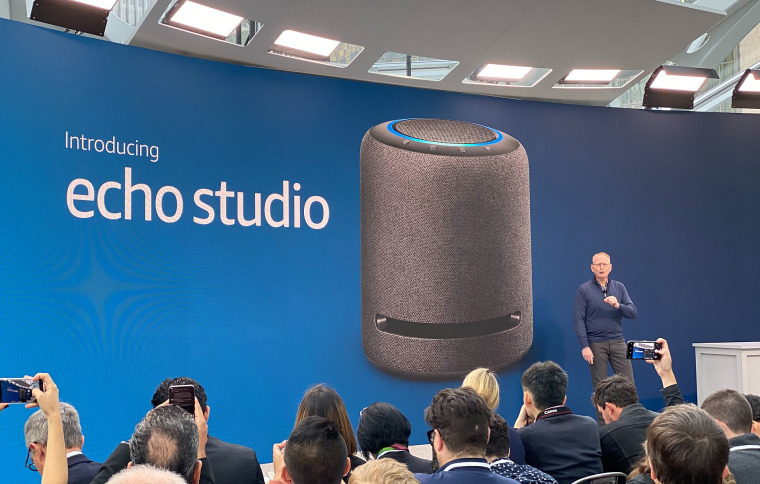 The company launched a $199 Echo Studio, which is bigger than previous models and features improved speakers, alongside a new $99 Echo.