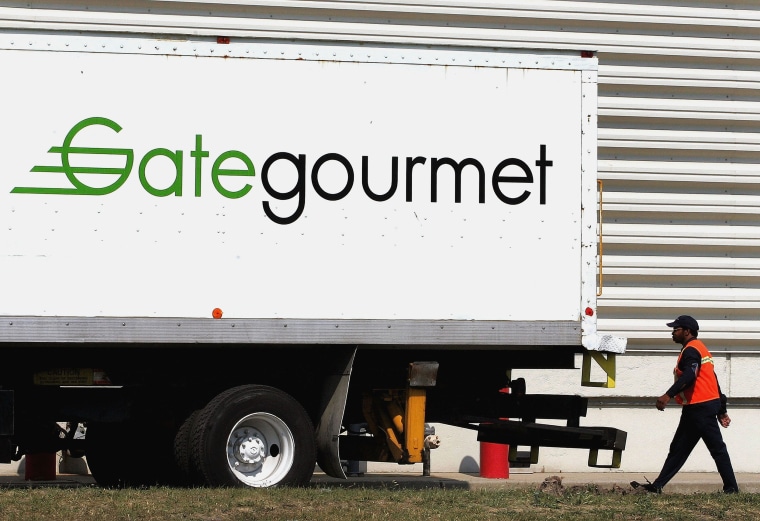 A Gate Gourmet truck outside the airline caterer's facility at O'Hare International Airport in Chicago.