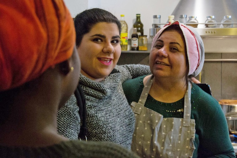 Maryam Khoshluie, right, and her daughter Faranak Alishahi during a Persia Time event at the community center Isola Quassud.