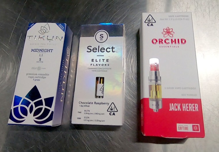 Laboratory tests found no pesticides or residual solvents in these marijuana cartridges.