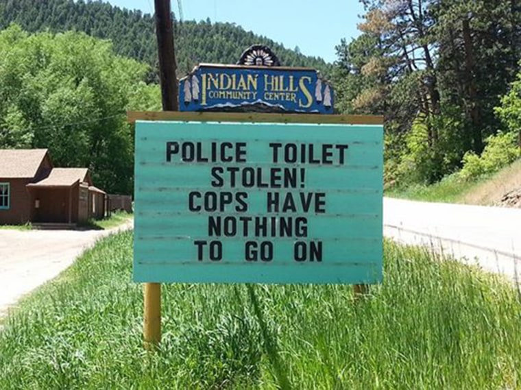 Funny dad joke on community center sign in Colorado