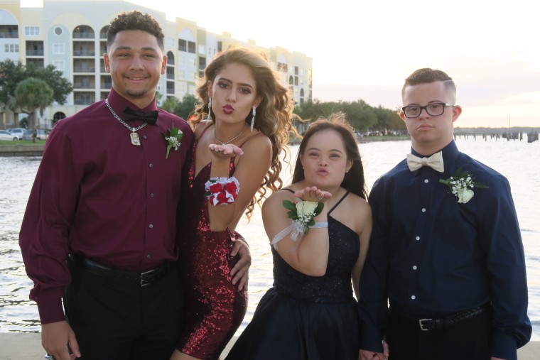 David Matthew Cowan and Saris Marie Garcia attended his senior prom with chaperones Sophia Cowan and her date Greg Fonseca. 