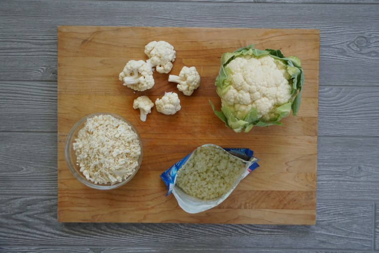 It's easy to make your own cauliflower rice at home or buy it already riced at the store.