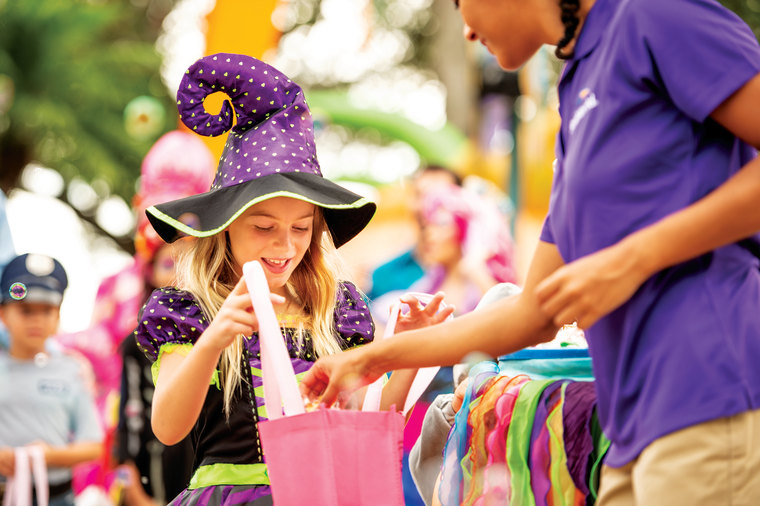 At SeaWorld Orlando's Halloween Spooktacular, kids can trick-or-treat, see a Halloween parade and take photos with various characters along the trick-or-treat trail.