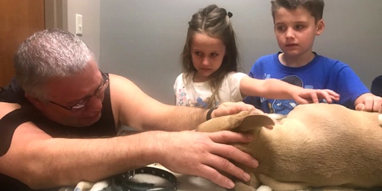 Gary Richardson and his children said goodbye to their beloved pit bull, Zeus. 